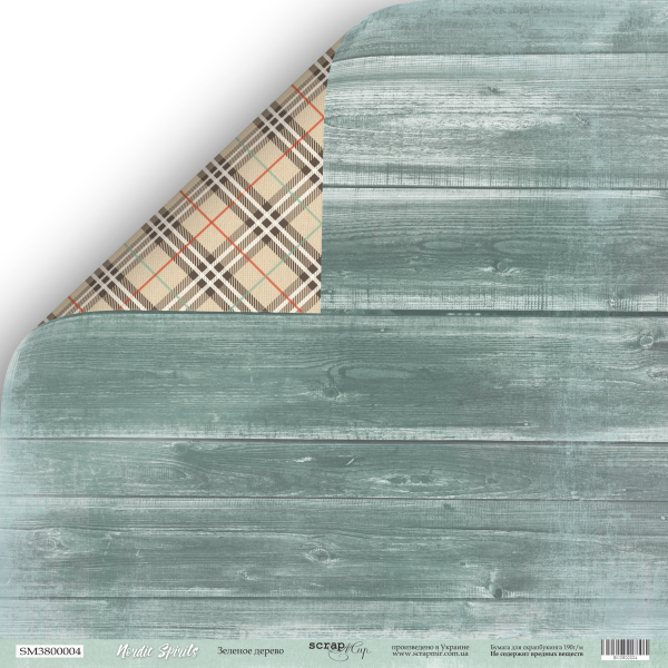 Бумага Scrapмир "Nordic Spirits ", Зелёное дерево (SM285)