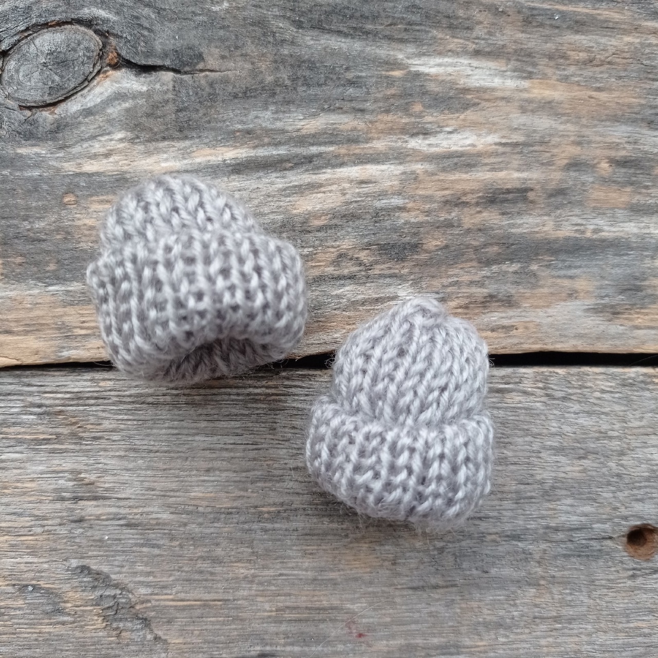 Шапочка вязаная Серая