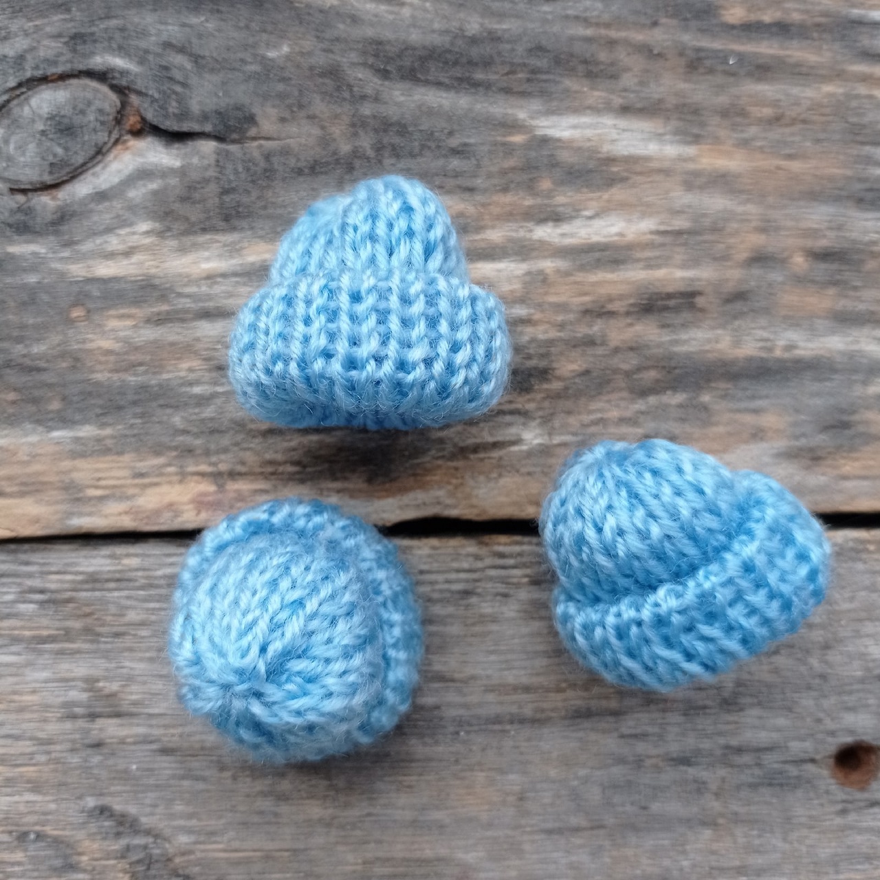 Шапочка вязаная Голубая