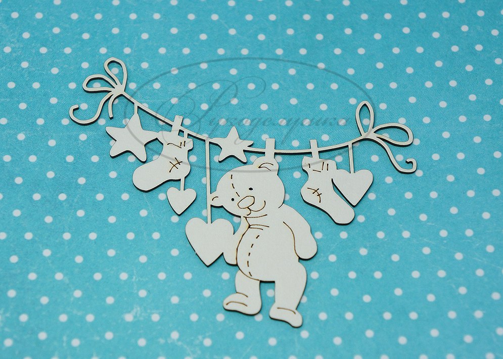 Вырубка из чипборда Рукоделушка "Игрушки на веревочке 1"