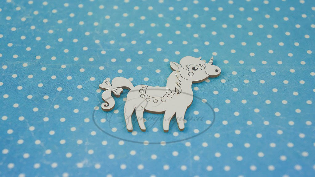 Вырубка из чипборда Рукоделушка "Единорог"