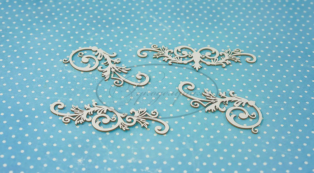 Вырубка из чипборда Рукоделушка "Изящные завитки 7"