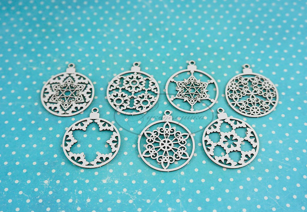 Вырубка из чипборда Рукоделушка "Елочные шарики 3"