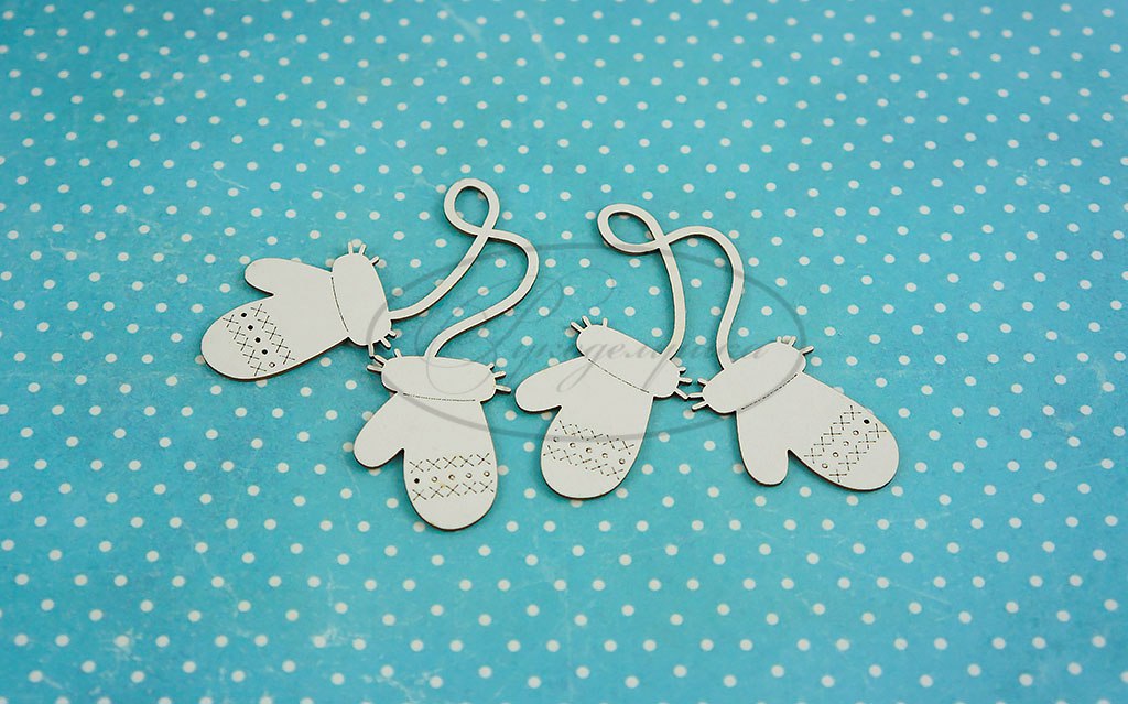 Вырубка из чипборда Рукоделушка "Рукавички 1"