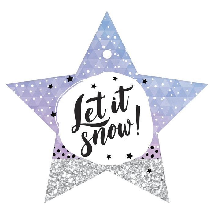 Шильдик на подарок "Let it snow", 10*9,5 см