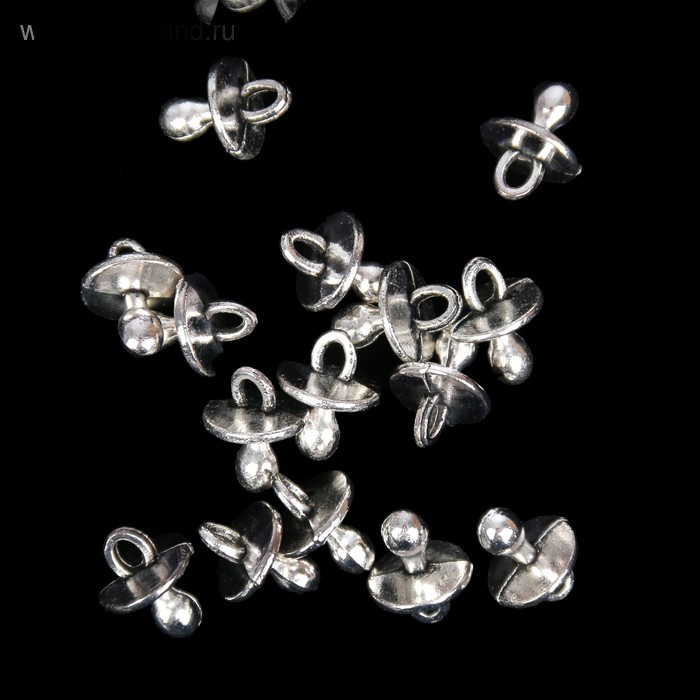 Подвеска металлическая "Соска". Цвет серебряный (392)