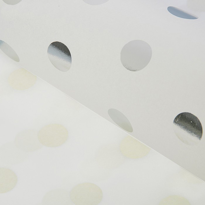 Бумага тишью "Серебряный горох", 50 х70 см