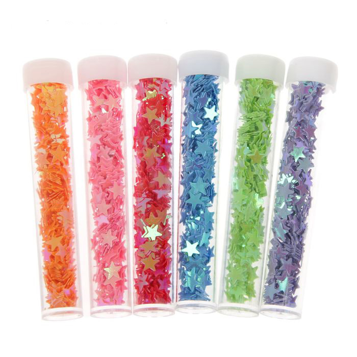 Пайетки в колбочках "Звёзды", 12 штук