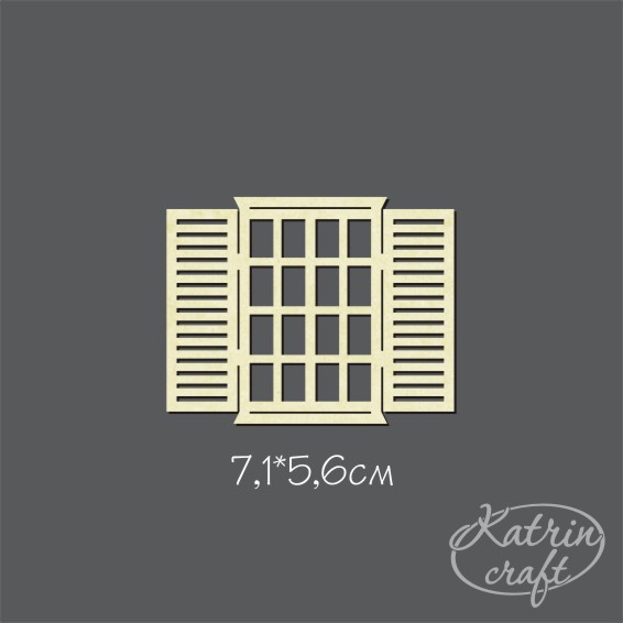 Чипборд "Окно №9 со ставнями"