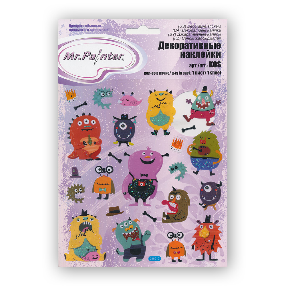 Наклейки MrPainter "Монстрики",15 x 16 см