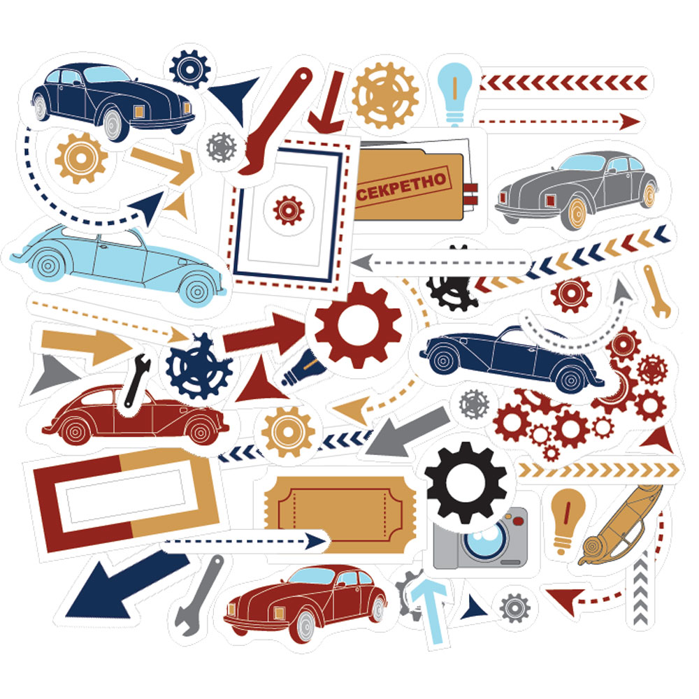 Набор картонной вырубки MrPainter "Мужской дневник"