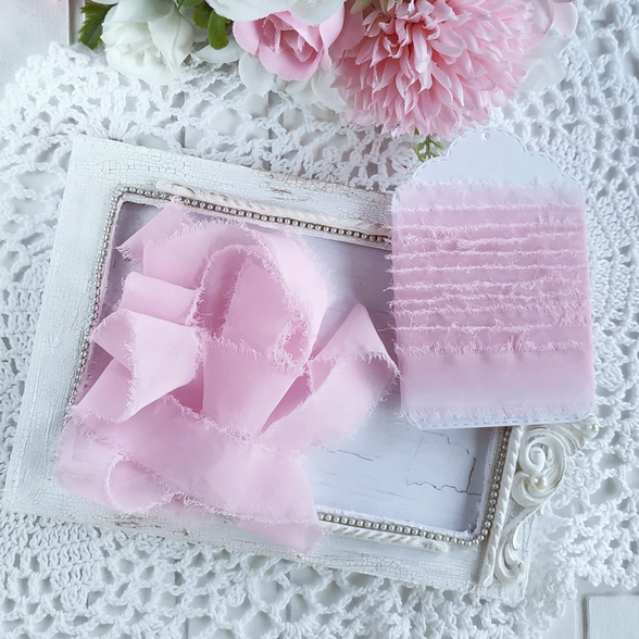 Лента "Искусственный шёлк" Бледно-розовый Узкая