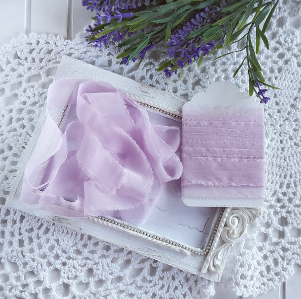 Лента "Искусственный шёлк" Нежно-сиреневая Узкая