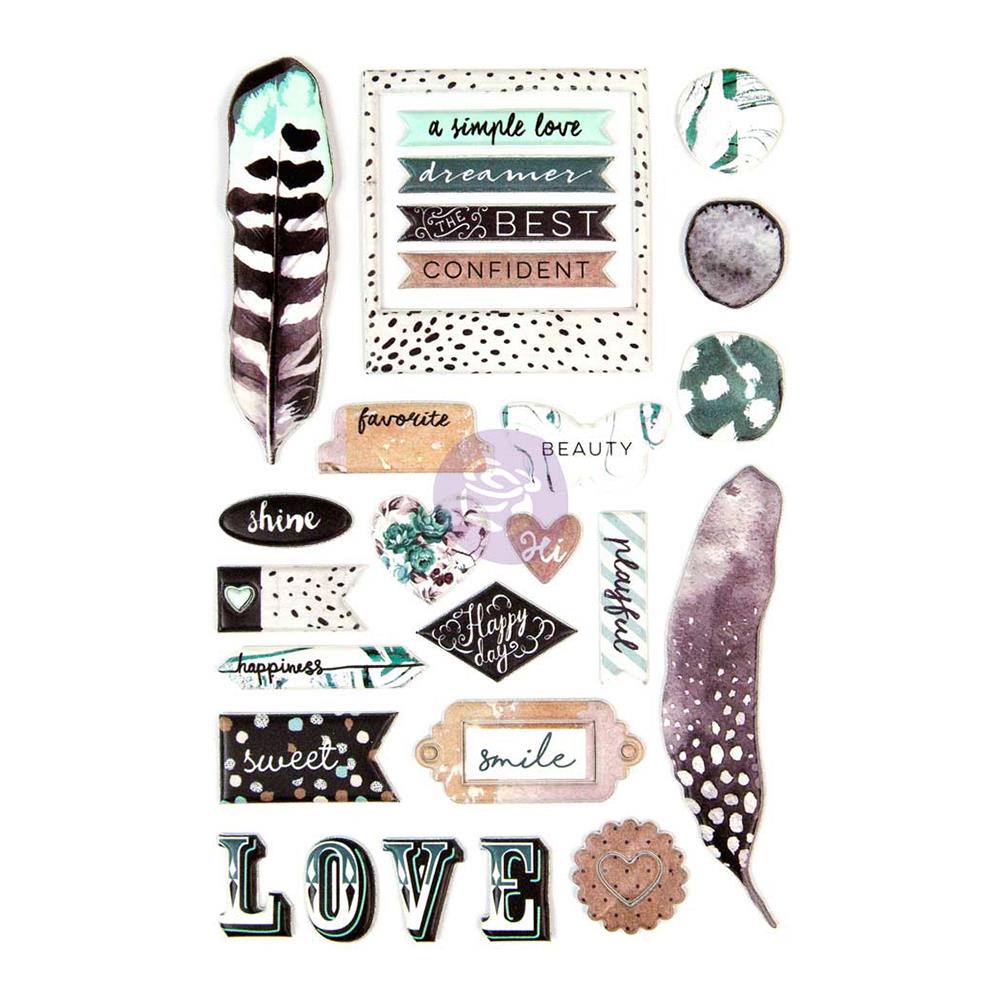 "Пухлые" Puffy наклейки Prima Marketing "Zella Teal "