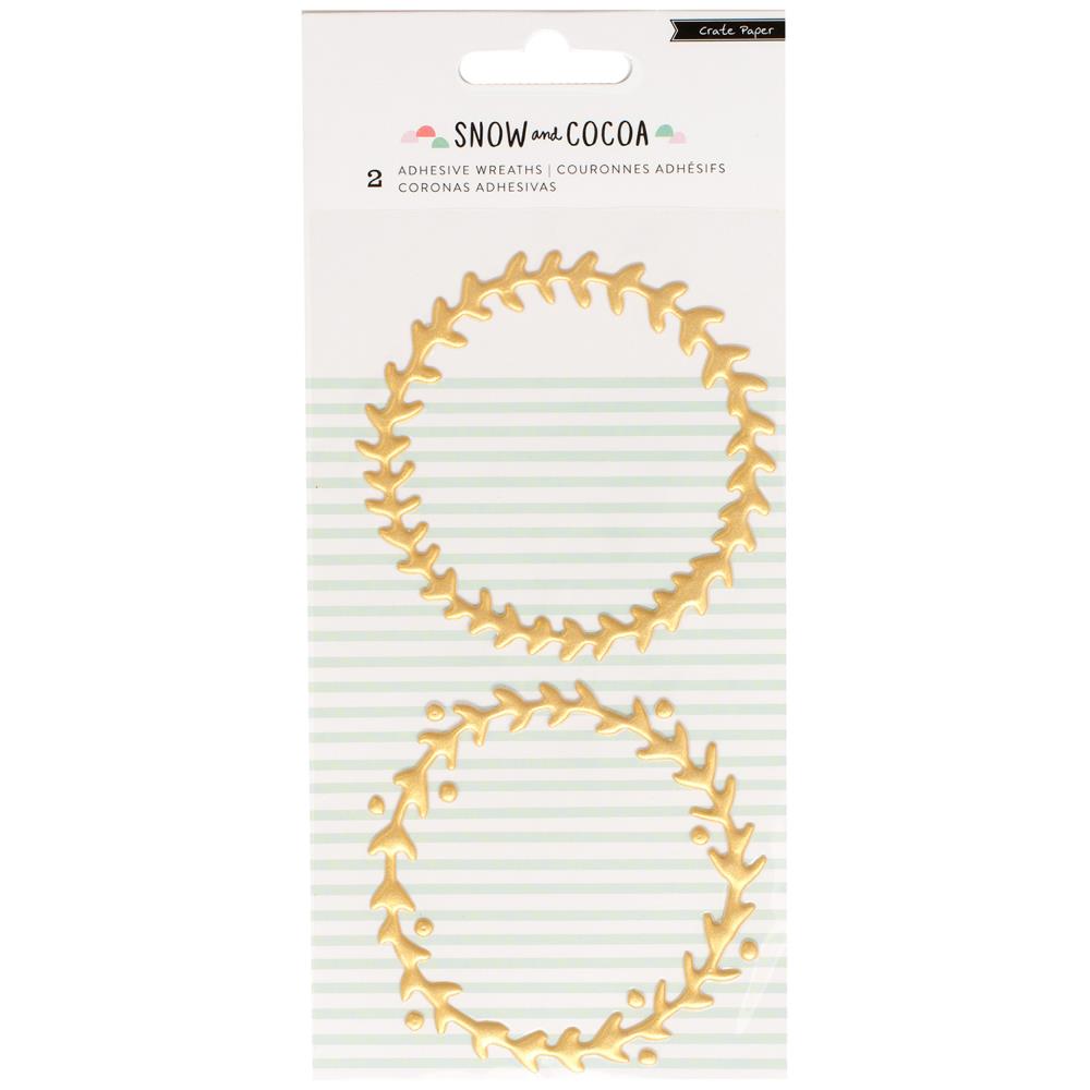 "Пухлые" Puffy наклейки Crate Paper "Snow & Cocoa", золотые веночки