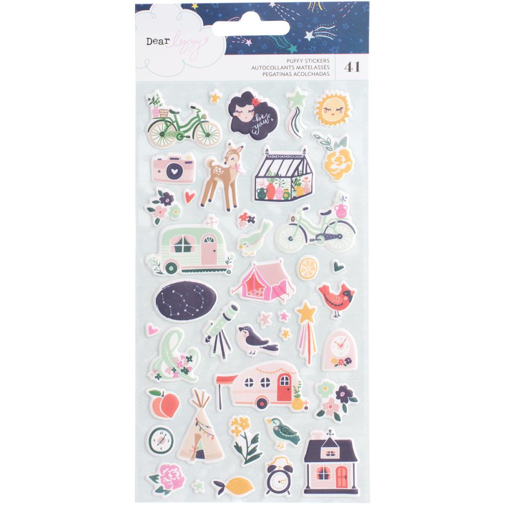 "Пухлые" Puffy наклейки American Crafts "Dear Lizzy" Star Gazer