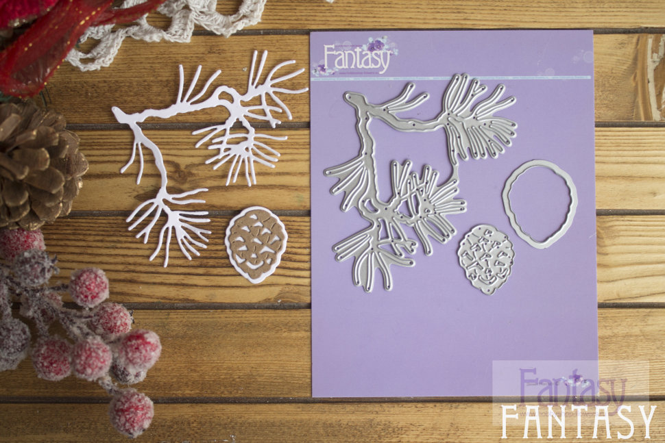 Ножи для вырубки Fantasy "Еловая ветка + шишка"