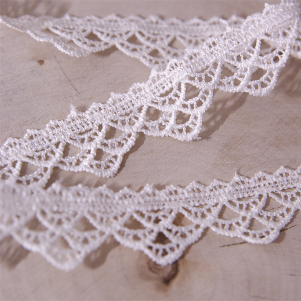 Кружево гипюрное 2,2 см "Три арки", цвет молочный белый