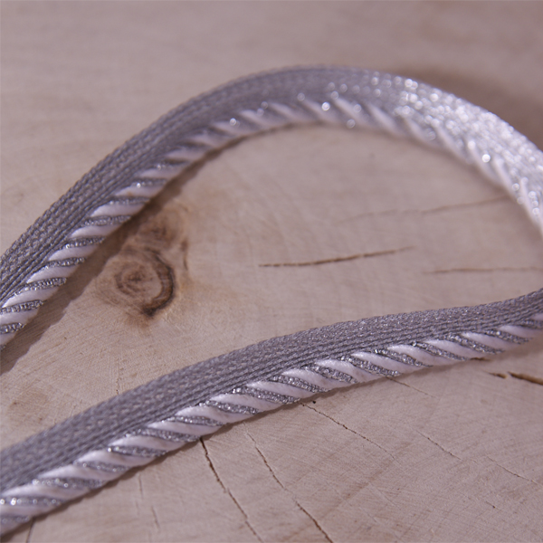 Лента для каптала "Серебро с белым"