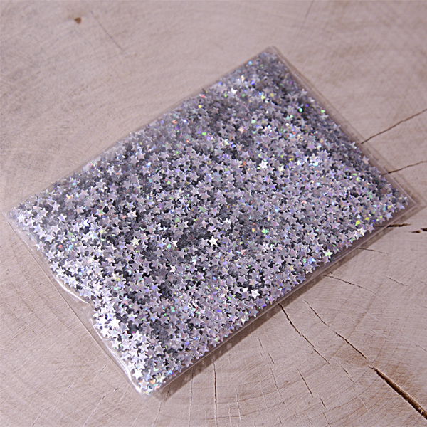 Конфетти "Мини-звёздочки", цвет серебряный перламутр