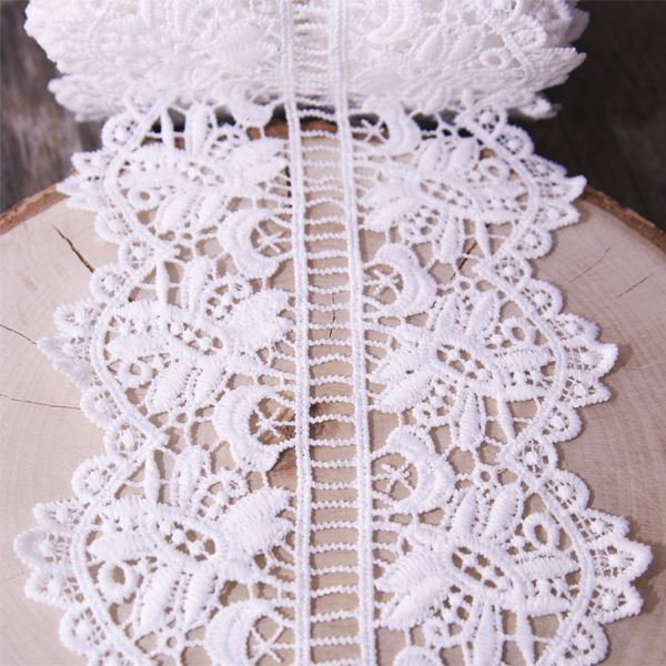 Кружево ажурное 12 см "Зеркальный орнамент", цвет белый