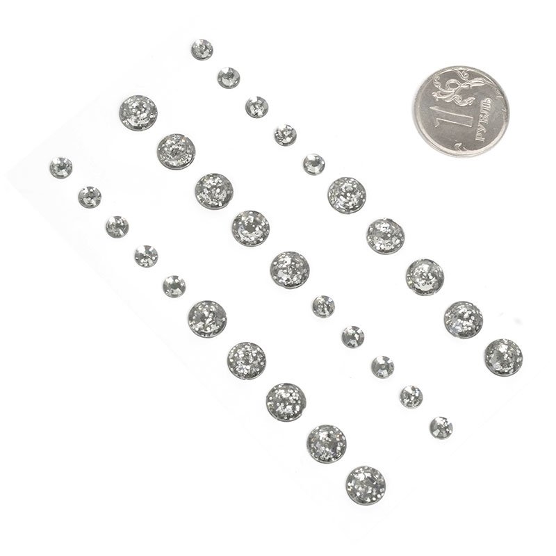 Набор страз с блёстками, цвет графит