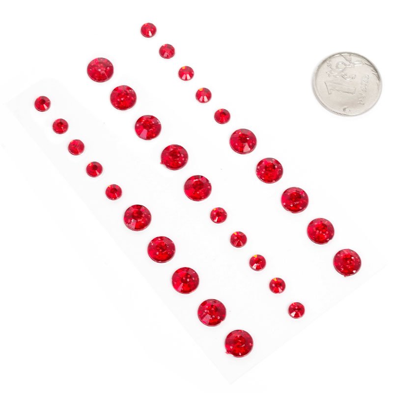 Набор страз с блёстками, цвет красный