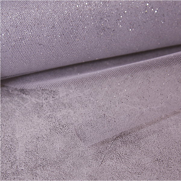 Тюль-сетка 15 см, цвет серебро с блёстками