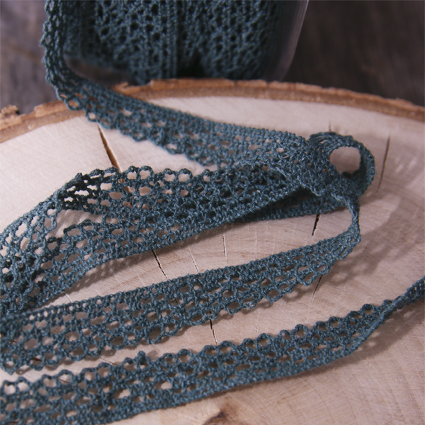 Кружево вязаное 1,2 см цвет изумрудный (935117)