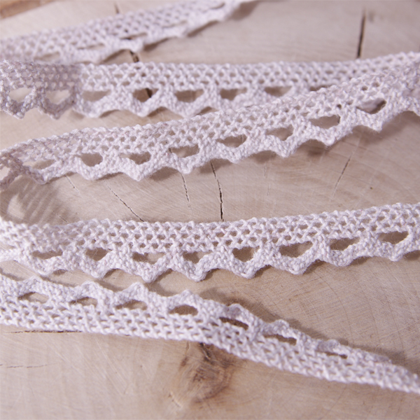 Кружево вязаное 1 см "треугольнички", цвет бежево-серый (997269)