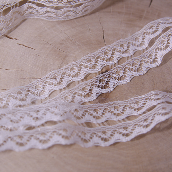 Кружево нейлоновое 20 мм, цвет белый (357755)