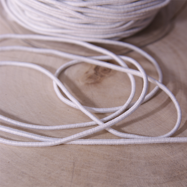 Резинка для блокнота круглая 2 мм, цвет белый