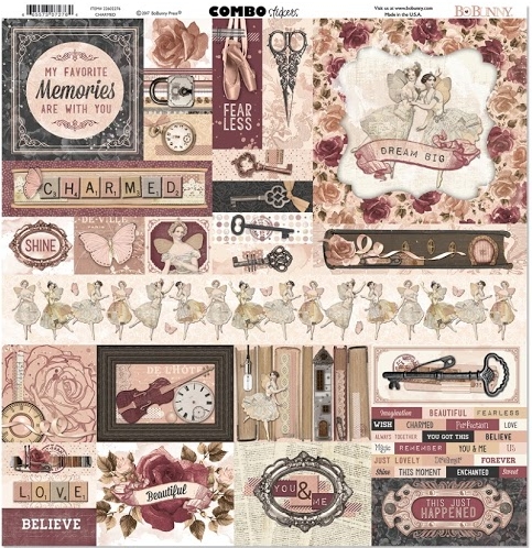 Картонные наклейки BoBunny "Charmed", 30,5 х 30,5 см