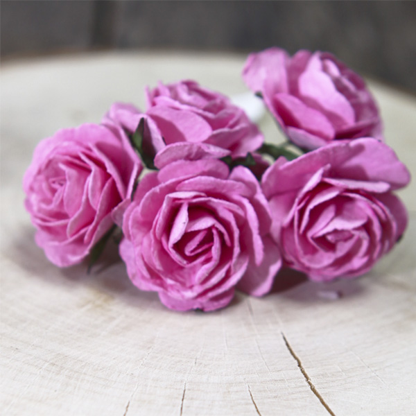 Букет крупных роз 3,5 см. Цвет розовый