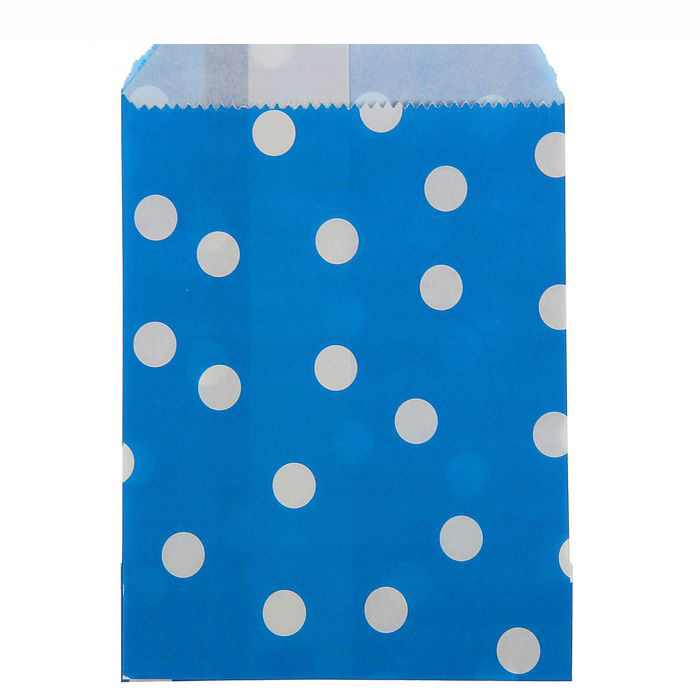 Бумажный пакет 10 х 15 см "Горох", цвет синий