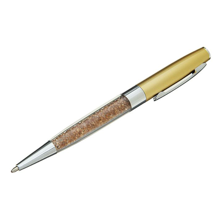 Ручка в футляре "Стразы", золото с серебром