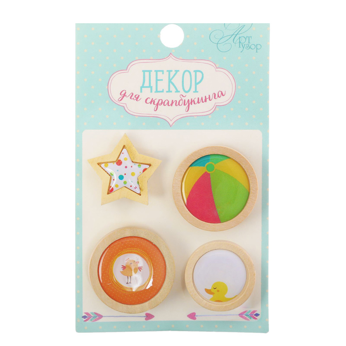 Декор деревянный-пуговки Артузор "Праздник детства"