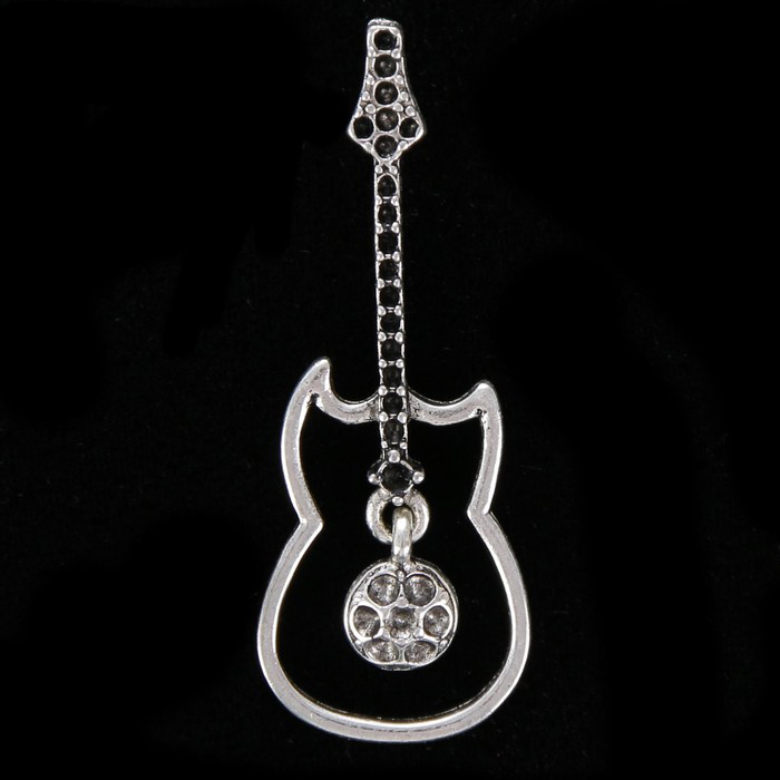 Подвеска металлическая "Гитара", серебряный (632)