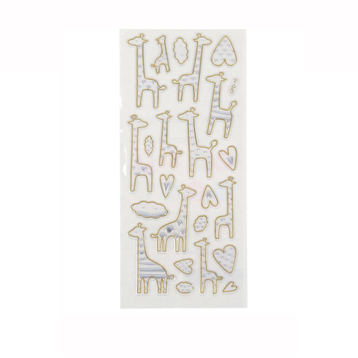 Наклейки с золотой обводкой "Жирафы"