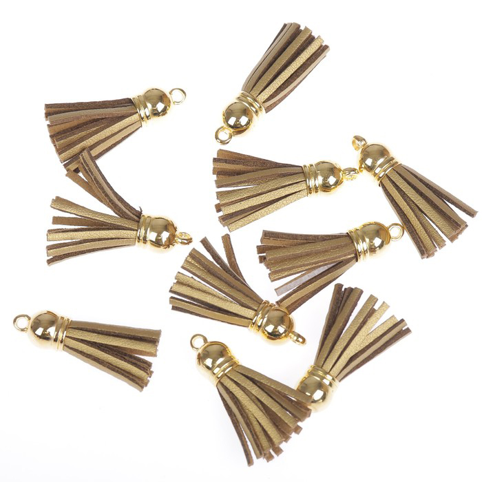 Кисточка замшевая декоративная, цвет золотой (634)