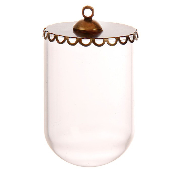 Подвеска металлическая "Стеклянный колпак", античная бронза