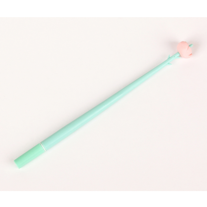 Ручка "Цветочек роза", мятный с розовым цветком