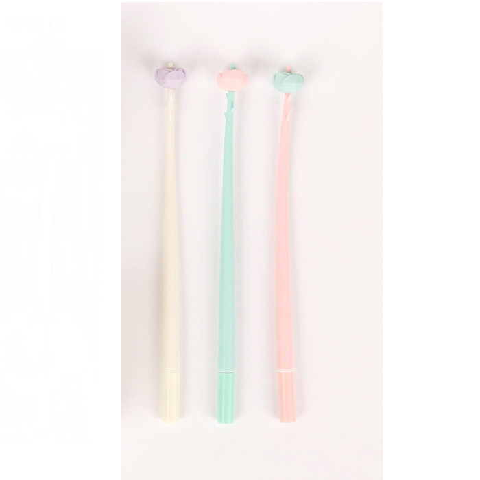 Ручка "Цветочек роза", розовый с мятным цветком