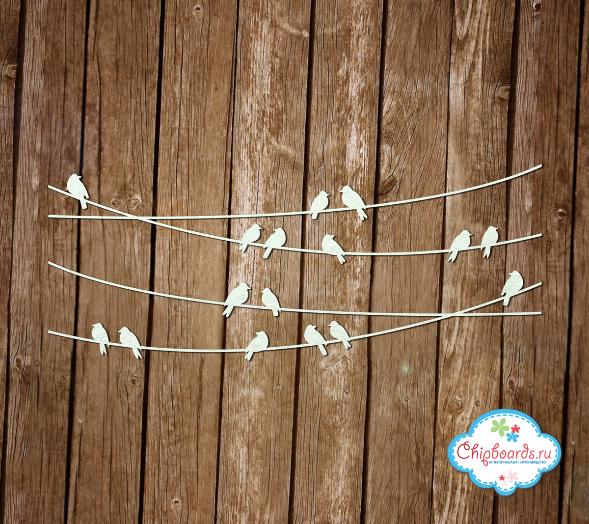 Чипборд Chipboards "Птицы на проводах"