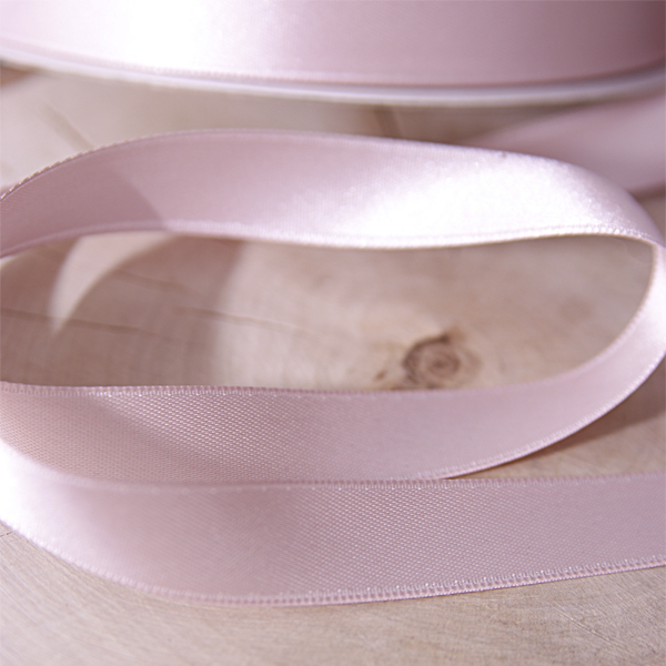 Лента сатиновая 16 мм, цвет нежный розовый