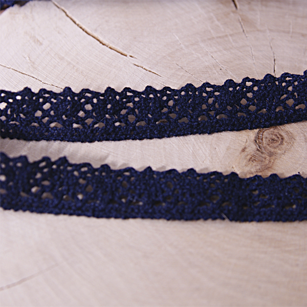 Кружево вязаное 15 мм, цвет синий