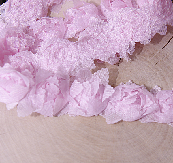 Тесьма "Розочки" 2,5 см, цвет розовый