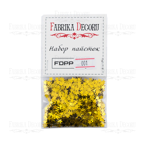Пайетки-звёздочки 3 мм Фабрика Декору, цвет золотой (001)
