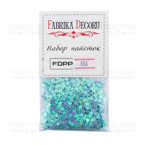 Пайетки-звёздочки 3 мм Фабрика Декору, цвет голубой