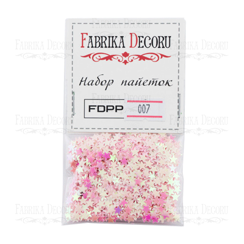 Пайетки-звёздочки 3 мм Фабрика Декору, цвет розовый (007)